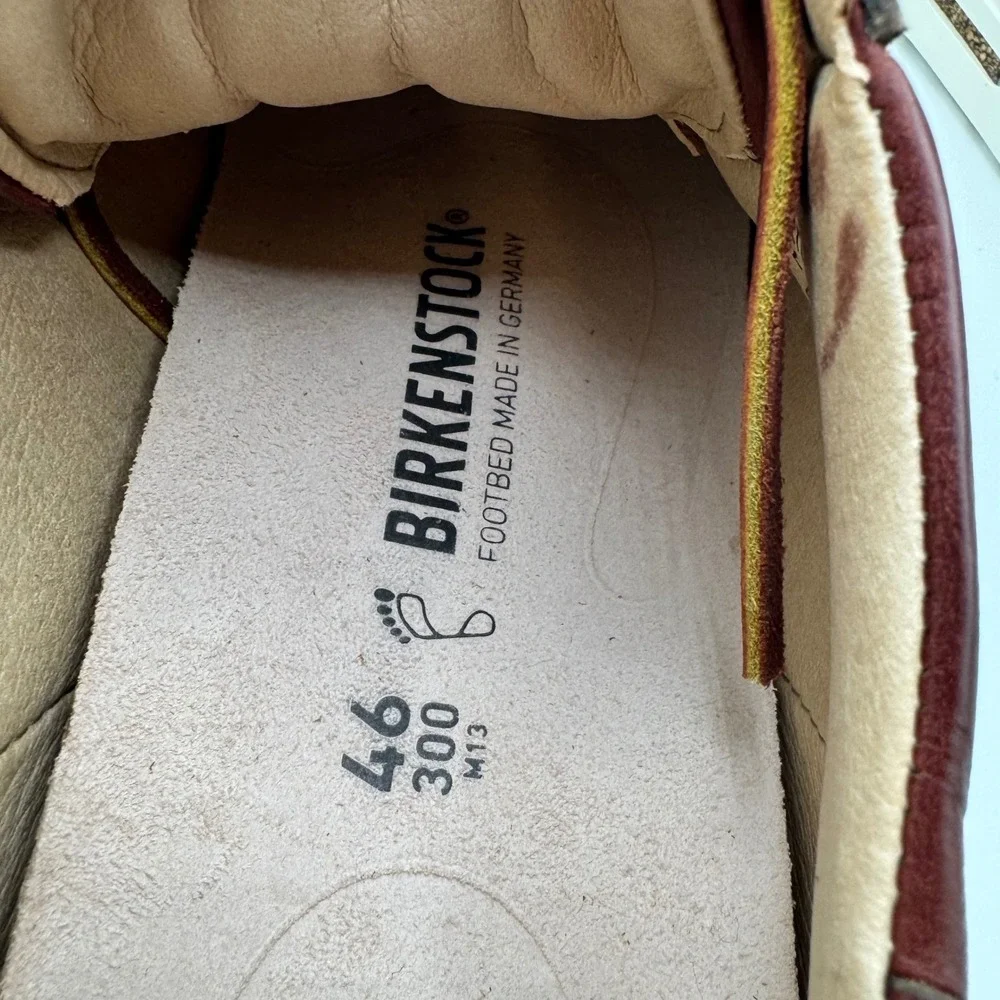 Birkenstock Bend Low Sneakers Mens 13 Maroon Leather New Scuffs Lace Up Comfort